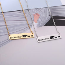 2017 Hot sale Mama Bear Simple Bar Necklace Mom Gift Mother's Day Birthday