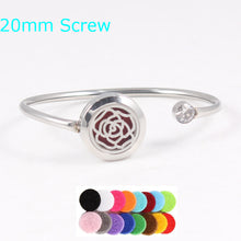 20mm Love Mom 316L Stainless Steel Aromatherapy locket Bracelet Bangle oil