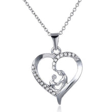 1 PCS Jewelry New Mother's Day Gift Crystal Mom and Baby Love Heart Pendant