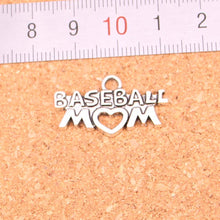 12pcs Tibetan Silver Plated baseball mom Charms Pendants for Necklace Brace