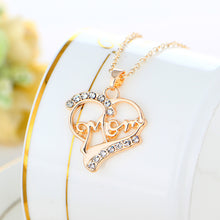 LASPERAL Women Necklace Rose Gold Hollow Heart Letter Mom Daughter Engraved