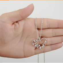 Fashion Austrian Crystal Heart Mom Pendant Necklace for Women Silver Chain