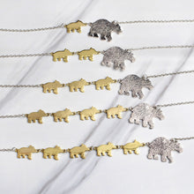 ZHEFANKU Mama Bear And Cub Animal Pendant Necklace Gold Silver Mother Kids