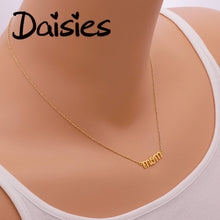 Daisies 10pcs/lot Gold Silver Letter "Mom" Shape Pendant Necklace Link Chai