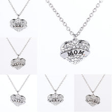 Clear Crystals Love Hheart Pendant Necklace,Gift for Mom/Dad/Sister/Best Fr
