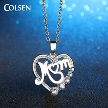 COLSEN Women pendant European Chain necklace For Women Letter MOM heart sha