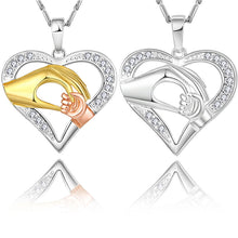 brand mother baby heart Gold color pendant mom daughter son child family l