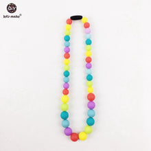 Let's Make color silicone beads rainbow necklace chewable beads nursing nec