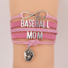 Infinity Love Baseball Mom Bracelet & Bangle Baseball Glove Charm Leather H