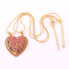 2 Pieces Mother Daughter Necklace Best Friends Forever Heart Snake Chains