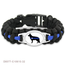 (10 PCS/lot) BLUE Black Thin Blue Line K9 Canine Dog Patrol Dog Paracord Su
