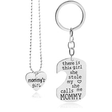 Kittenup Heart Pendant Necklace KeyChain Sets Fashion Family Jewelry Key Ch