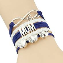 Infinity love mom bracelet heart charm Rope Bracelet for women jewelry Leat