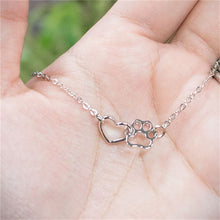 2017 Hot Sale Love Heart Necklace Dog/Cat Paw Print Charm Necklace Friendsh