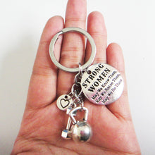 Fit Mom Gifts Kettlebell Dumbbell Strong Women Motivational Custom Key Chai