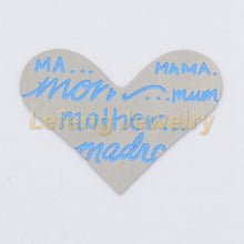 Stainless steel Enamel 7 Color MAMA MoM Mother Mum Letter heart plate for 3