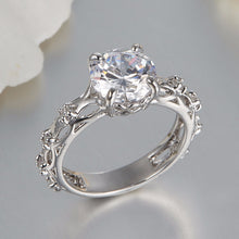 Top Quality Clear White AAA Zircon Crystal Silver Ring for Women Girls Mom