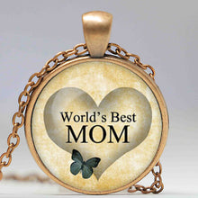 The Best Mom Necklace Mother's day Pendant Glass Dome Pendant Necklace-in P