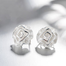 SA SILVERAGE 925 Sterling Silver Stud Earrings Rose Women's Fine Earrings W