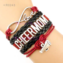 (10 PCS/lot) Infinity Love Cheer Mom Megaphone Bracelets Gift for Cheer Mom
