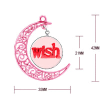 SUTEYI Trendy money long mother mom love glass necklace pink moon necklace