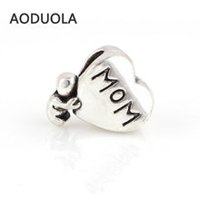 [ MOM and Family Series ] 12 Pcs Mix Beads Antique Silver DIY Big Hole Hear