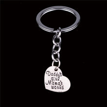3PC Engraved Daddy Little Girl Mom Best Friend Love You Heart Keyrings Key