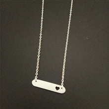 Minimal Bar With Heart Collar Necklace Women Boho Jewelry Stainless Steel G