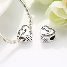 AZIZ BEKKAOUI Crystal Double Heart Love Mom Beads Fit Pandora Bracelet Big