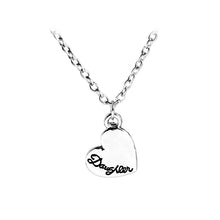 Letter Engraved Mother Daughter Matching Love Heart Pendant Set of Two Mom