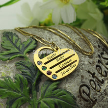 Personalized Family Necklace Gold Color Mom Necklace with Kids Names Engrav