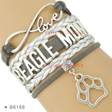(10 PCS/lot)Infinity Love Beagle Mom Leather Wrap Bracelets Multilayer Dog