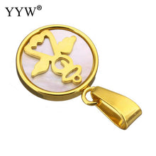 YYW Women Mom Baby Gold color Stainless Steel Pendants Ladies Jewelry White