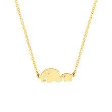 10pcs/lot Fashion Gold Color Mom Baby Elephant Necklace Trendy Jewelry Char
