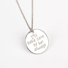 2016 gift for Mother in Law "I Will Take Care of Her Always" Bride Mom Gift