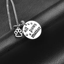 Cat Dog Lover Pet Paw Print Necklaces Hollow letter All Paws Matter Word ne