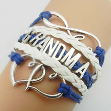Infinity love mom & grandma bracelet gift heart feet charm Rope Bracelet fo