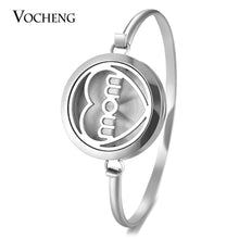 Perfume Locket Bracelet 316L Stainless Steel Bangle Love Mom 30mm 2 Styles
