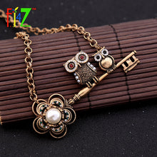 New arrival party statement vintage necklace Fashion elegant owl mom and ki