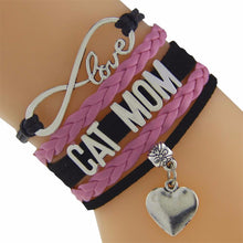 Pets Lover Cat Mom Cat Lover Cat Bracelet Pink and Black Color Mixed Bracel
