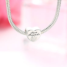 AZIZ BEKKAOUI Heart shape Beads fit Pandora Bracelet Diy Letters Charms Sil