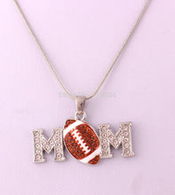 Mother's Day Gift 5pcs a lot rhodium plating zinc alloy football MOM pendan