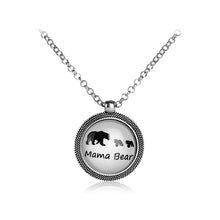 Luminous Mama&Baby Bear Pendant Necklace Bar Gift Mother Necklace New Mom B