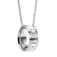 Fashion DAD MOM Letters Carved Round Pendant Necklace Jewelry Mother's/Fath