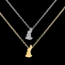 2017 Easter Jewelry Good Luck Origami Rabbit Choker Necklace Stainless Stee