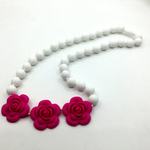 BPA Silicone Rose Necklaces HOT Flower beads knot baby chew necklace Nursin