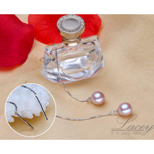 Real natural freshwater long Pearl Eearrings jewelry,925 sterling silver pe