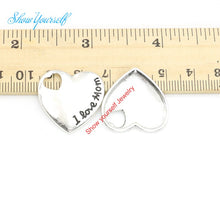 12pcs Tibetan Silver Plated I Love Mom Charms Pendants for Jewelry Making D