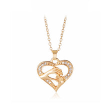 Mom Baby hand in hand Necklaces Crystal Rhinestone Pendant Necklace For Wom