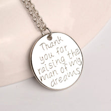 2016 Family Jewelry Mother in Law Gift "Thank You for Raising the Man of My